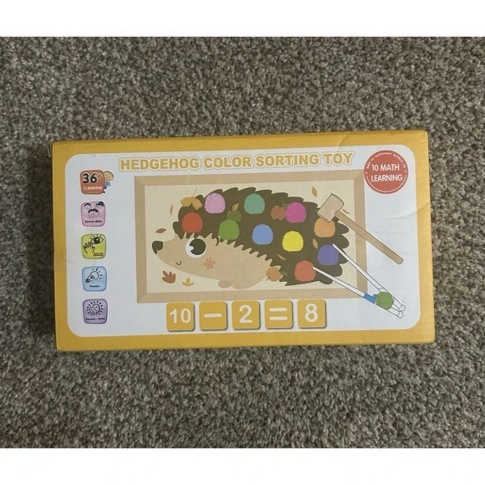 Color Sorting Toy Hedgehog Educational Math Learning Home School New In Box Gift